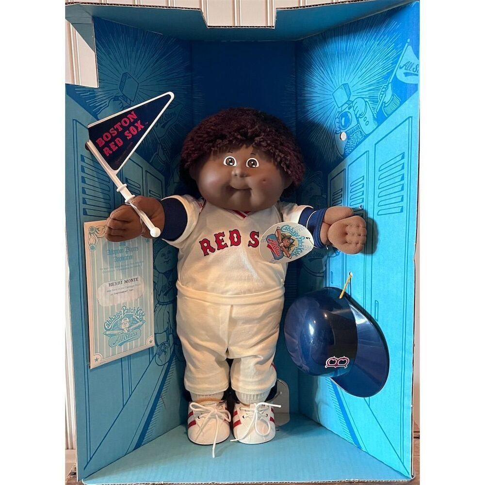 NIB Vintage 1986 Cabbage Patch Kids All Stars Boston Red Sox Doll Henri Monte - Picture 3 of 11